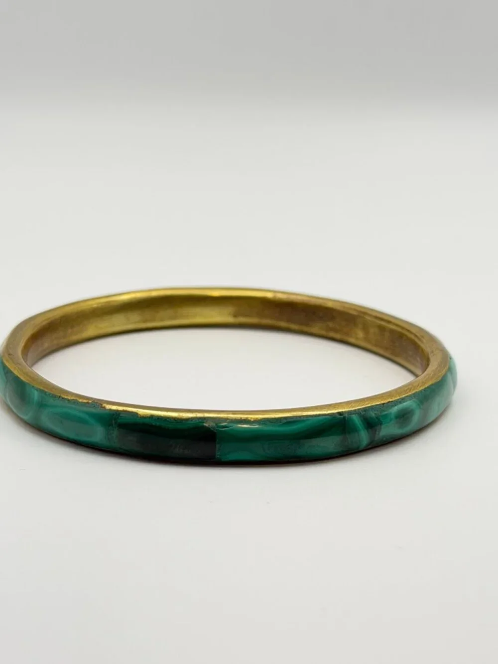 Vintage Mixed Bangle Stack Set Lot of 3 Boho Cloisonne Faux Malachite